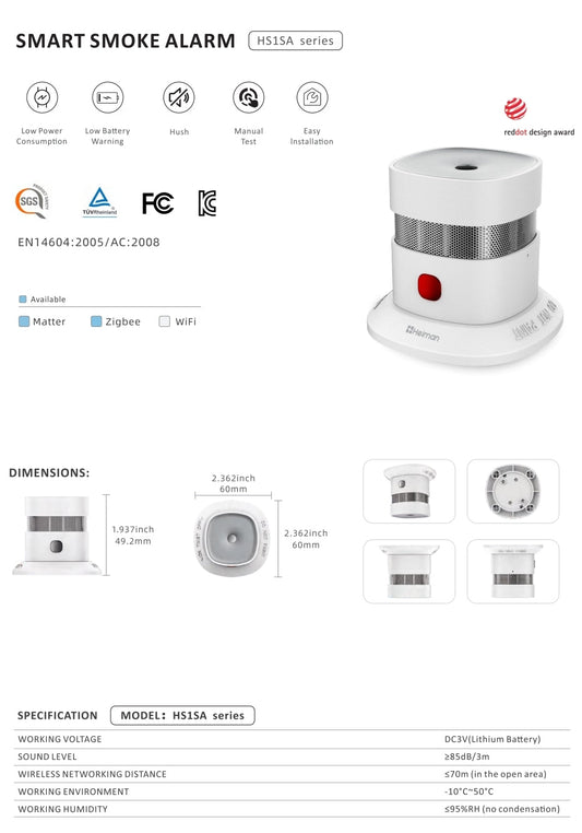 Zigbee 3.0 Rauchmelder von Heiman HS1SA-E