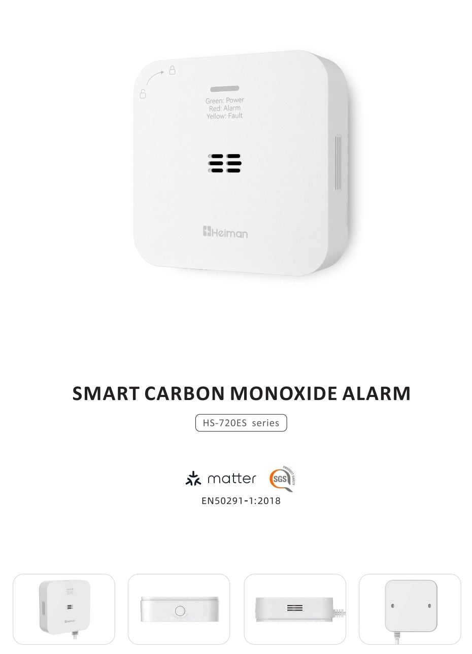 Heiman HM-720ESW Funkvernetzter CO-Melder – gruppenfähiger Kohlenmonoxidmelder