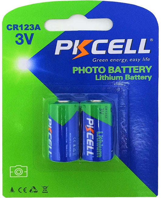 Pile au lithium CR123A PKCELL 3V (2 pièces)